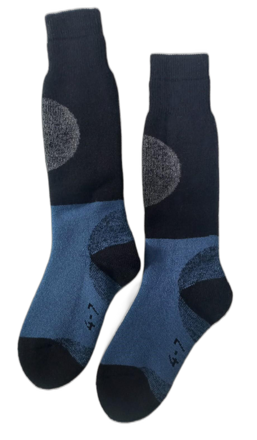 Adult Ski Snow Thermal Socks Black Blue 4 7 (background removed)