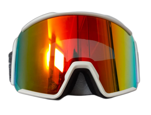 Adult White Frame Snow Ski Goggles (background removed)