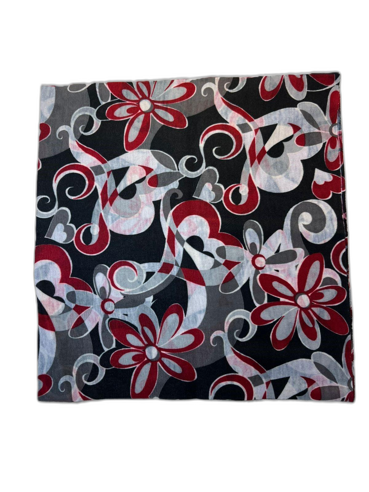 Buff Neck Gaiter Black White Red Multi Print (background removed)