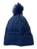 Cable Knit Beanie Hat For Adults Blue (background removed)