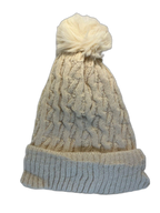 Cable Knit Beanie Hat For Adults Cream (background removed)