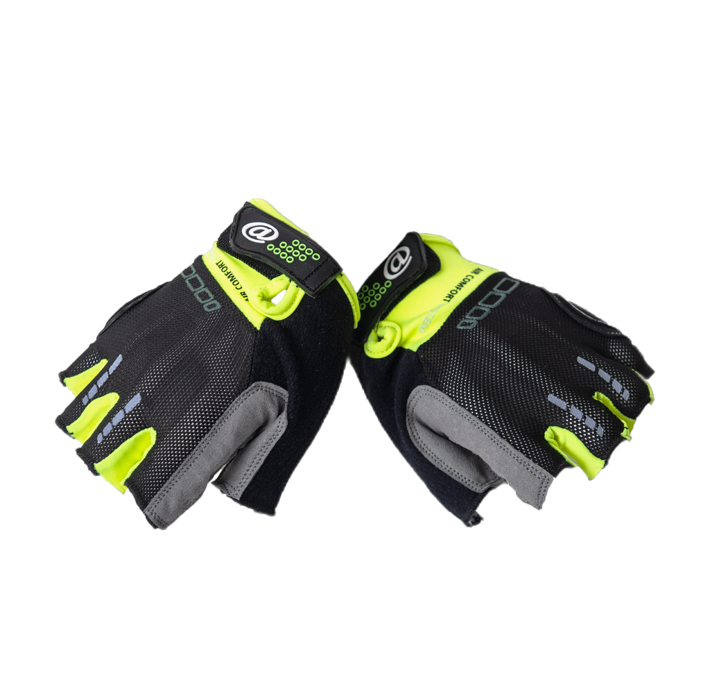 Cycling Gloves Fingerless Lumo (background removed)