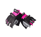Cycling Gloves Fingerless Pink (background removed)