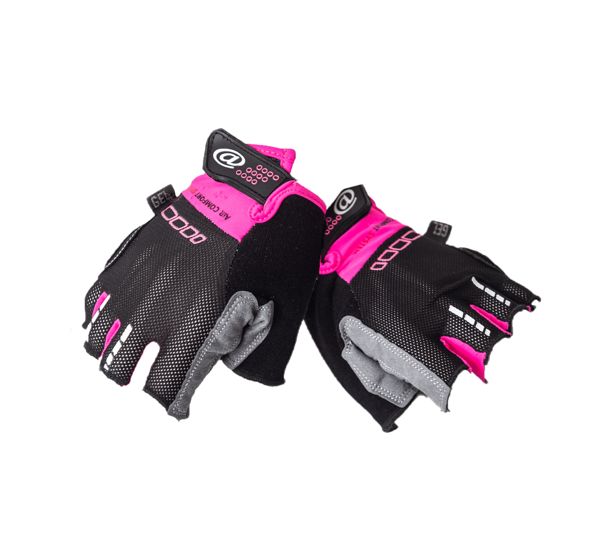 Cycling Gloves Fingerless Pink (background removed)