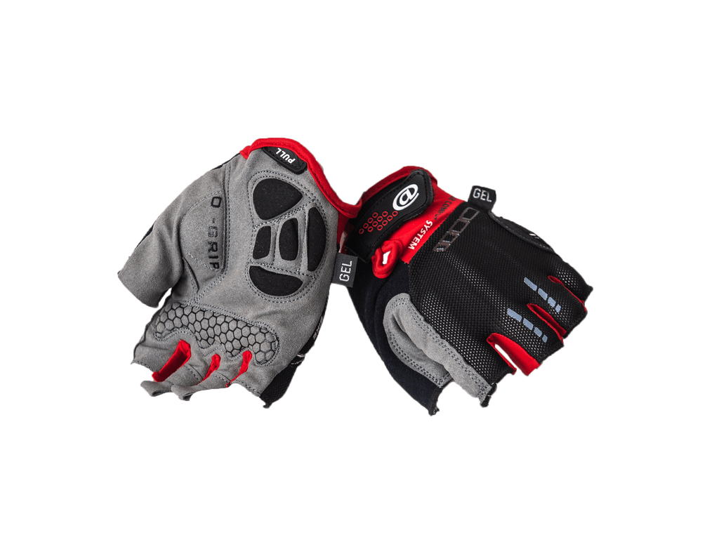 Cycling Gloves Fingerless Red (background removed)