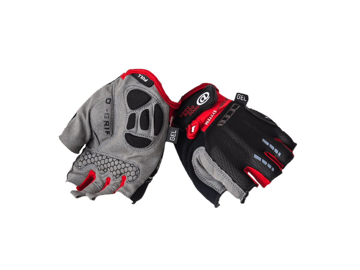 Cycling Gloves Fingerless Red (background removed)