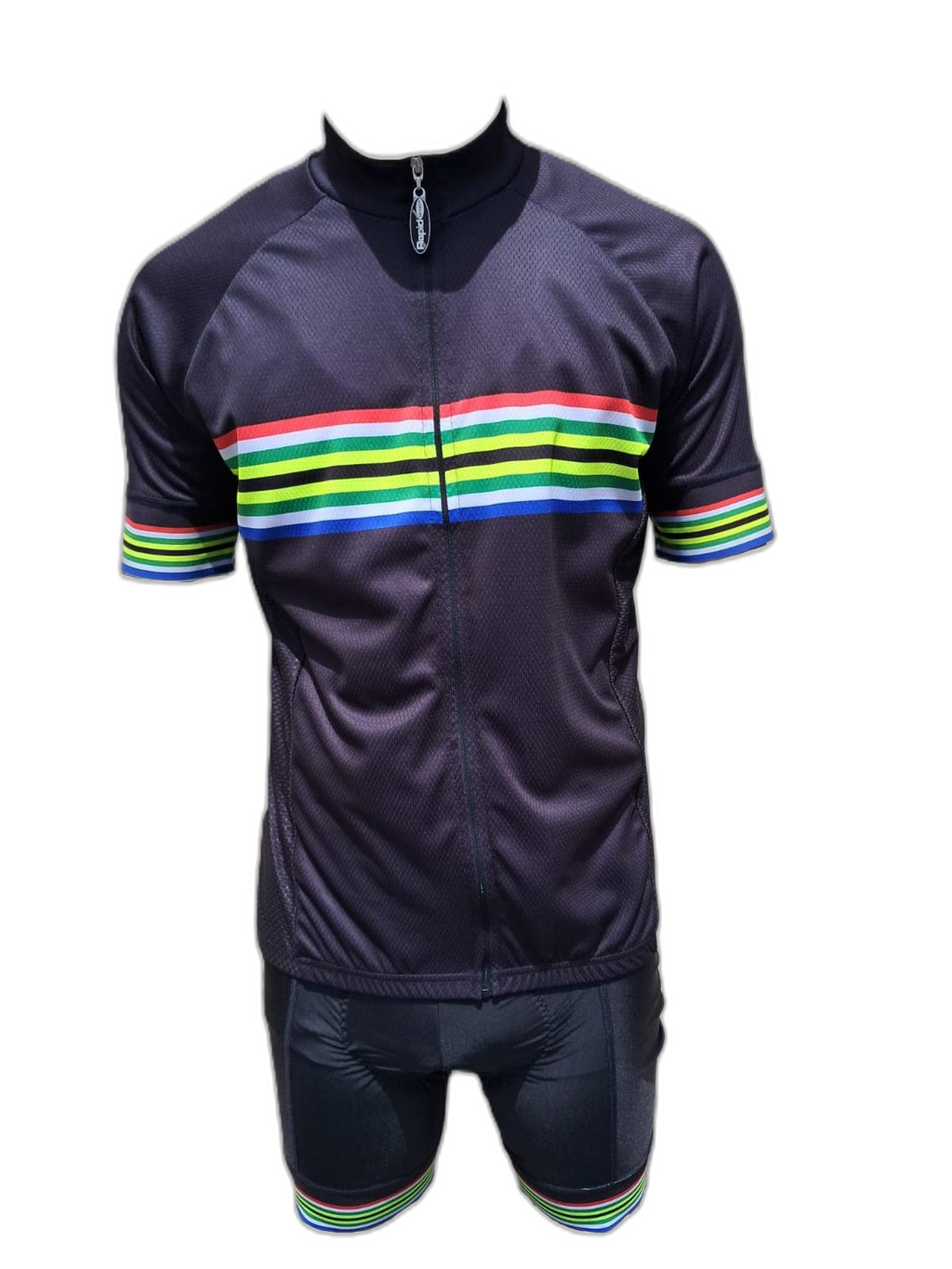 Cycling Outfit Men South Africa Stripes (background removed)
