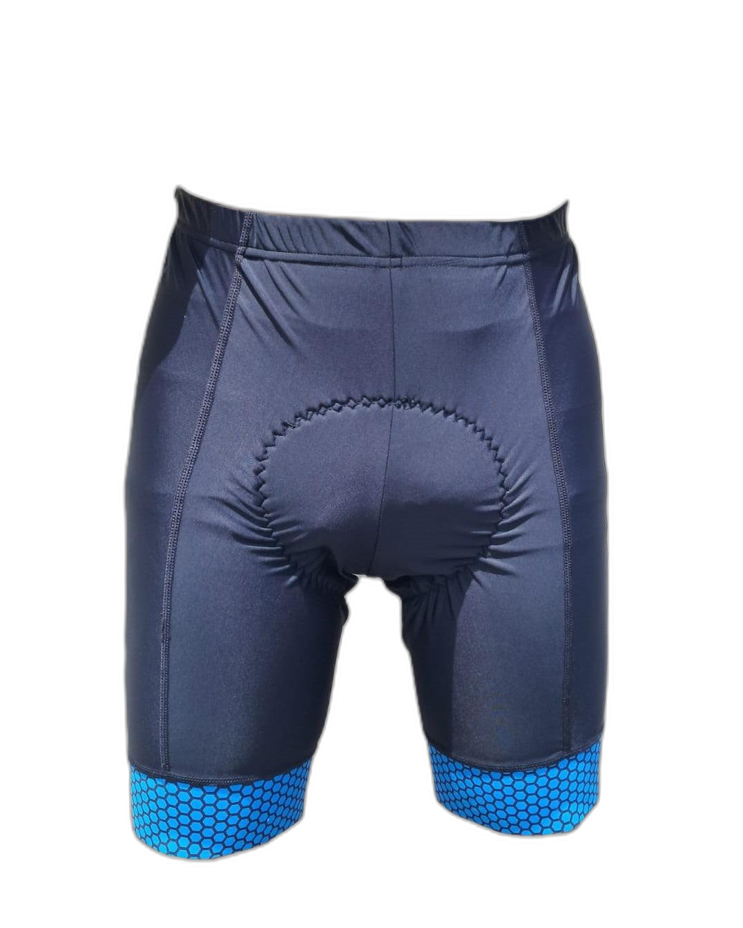Cycling Shorts Men Blue Honeycomb (background removed)