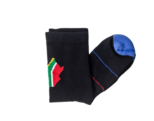 Cycling Socks South Africa Flag Black (background removed)
