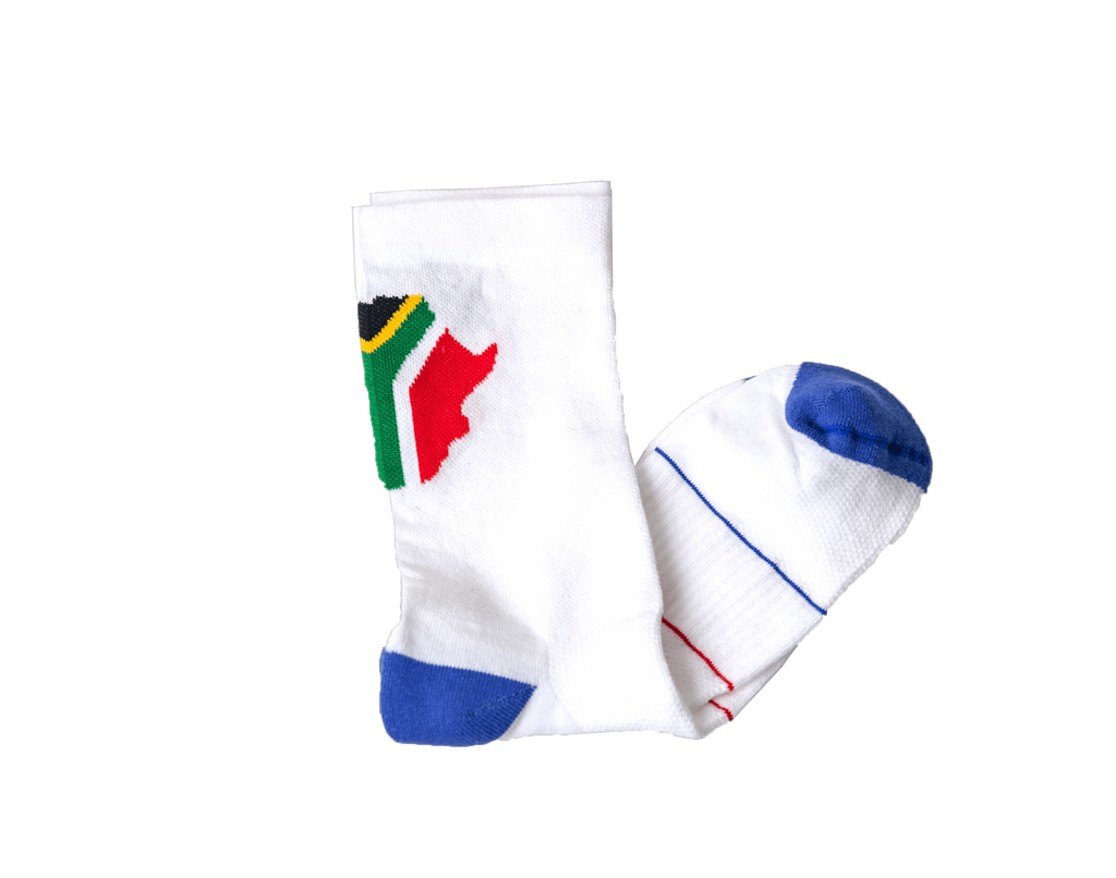 Cycling Socks South Africa Flag White (background removed)