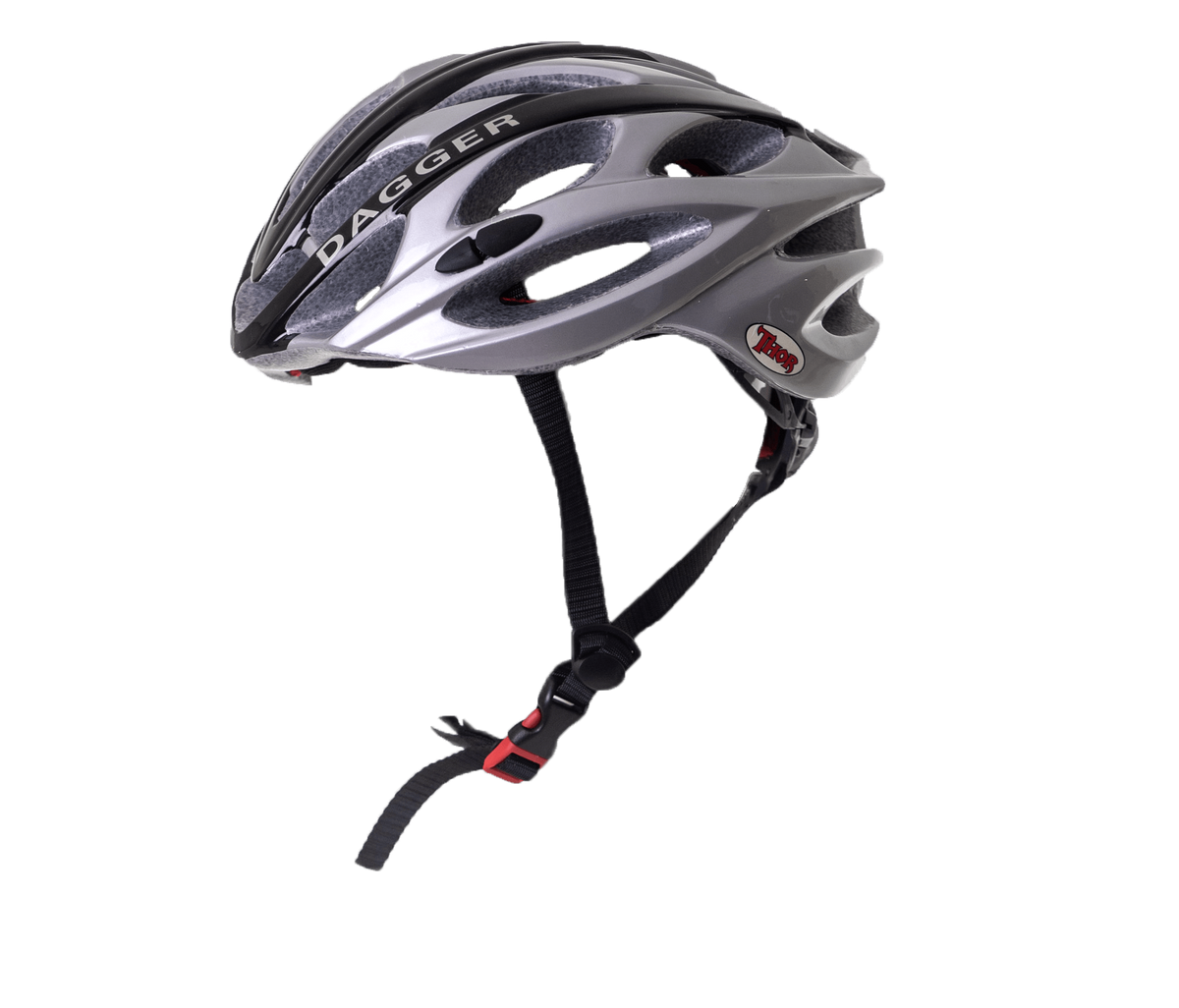 Dagger Cycling Helmet Silver With Black Accents (background removed)