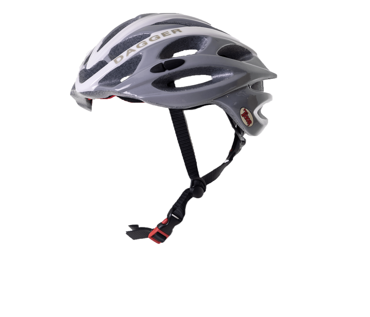 Dagger Cycling Helmet Silver With White Accents (background removed)