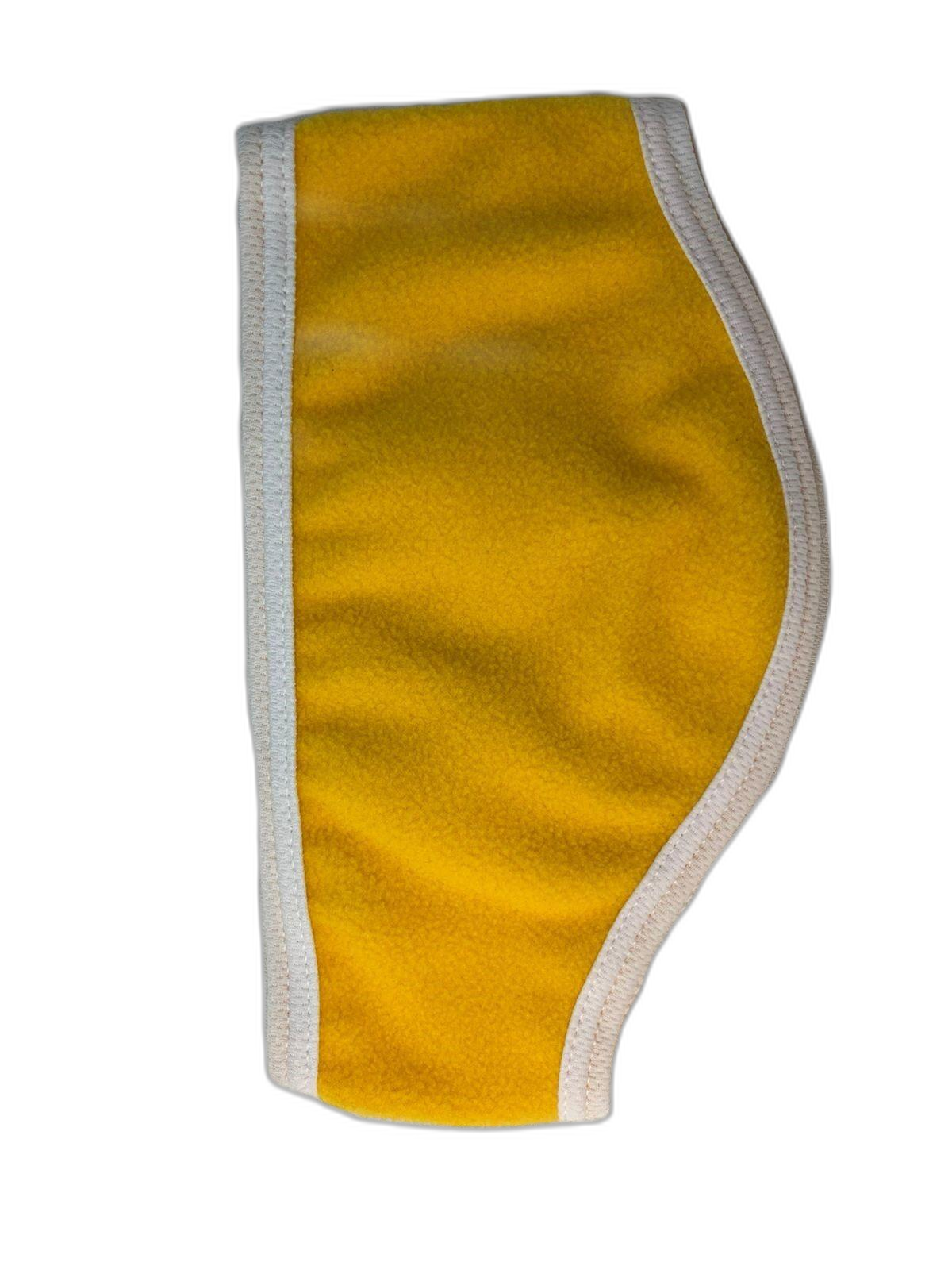 Ear Warmer Yellow White Trim Rotated (background removed)