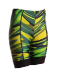Green Yellow Multi Print Cycleshorts (background removed)