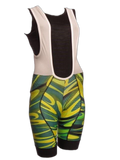 Green Yellow Multi Print Cycling Bib Shorts (background removed)
