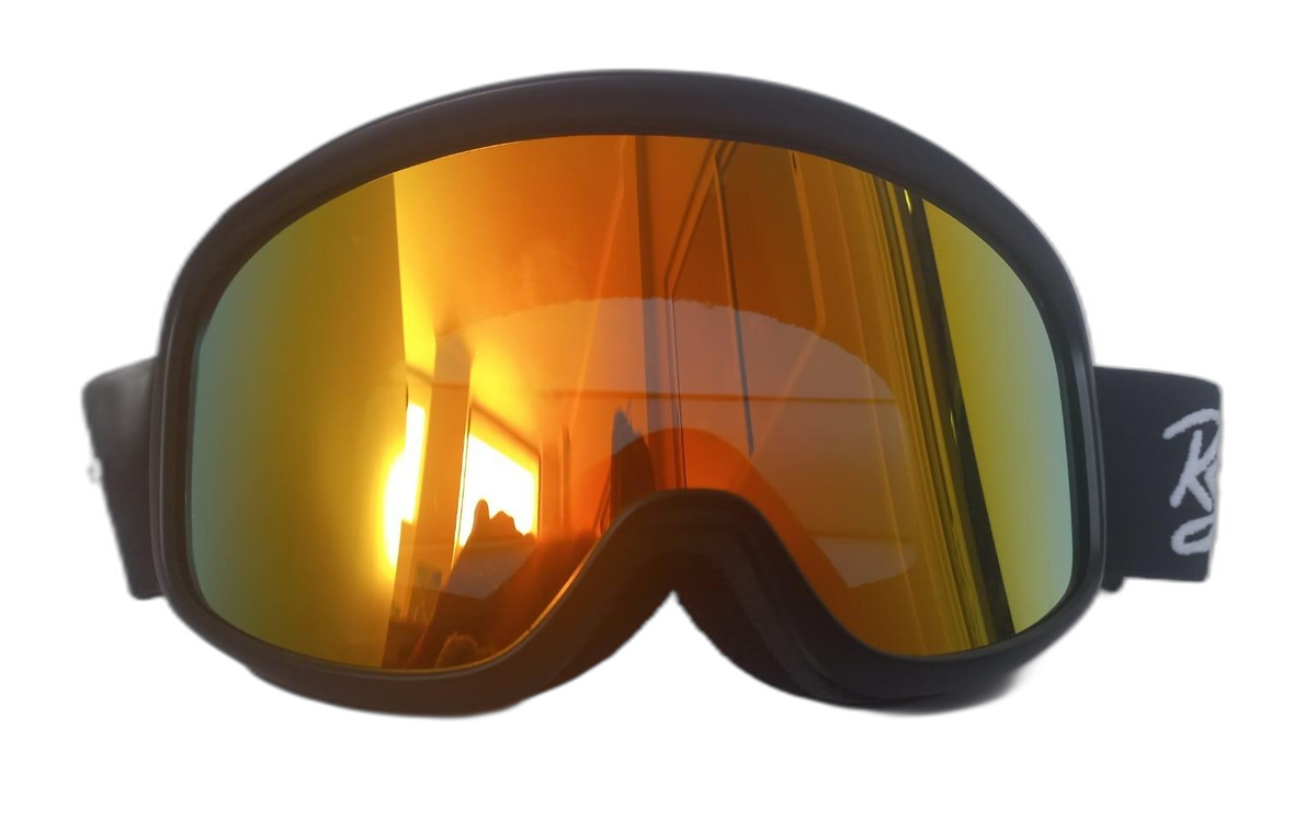 Kids Black Frame Snow Ski Snowboard Goggles (background removed)