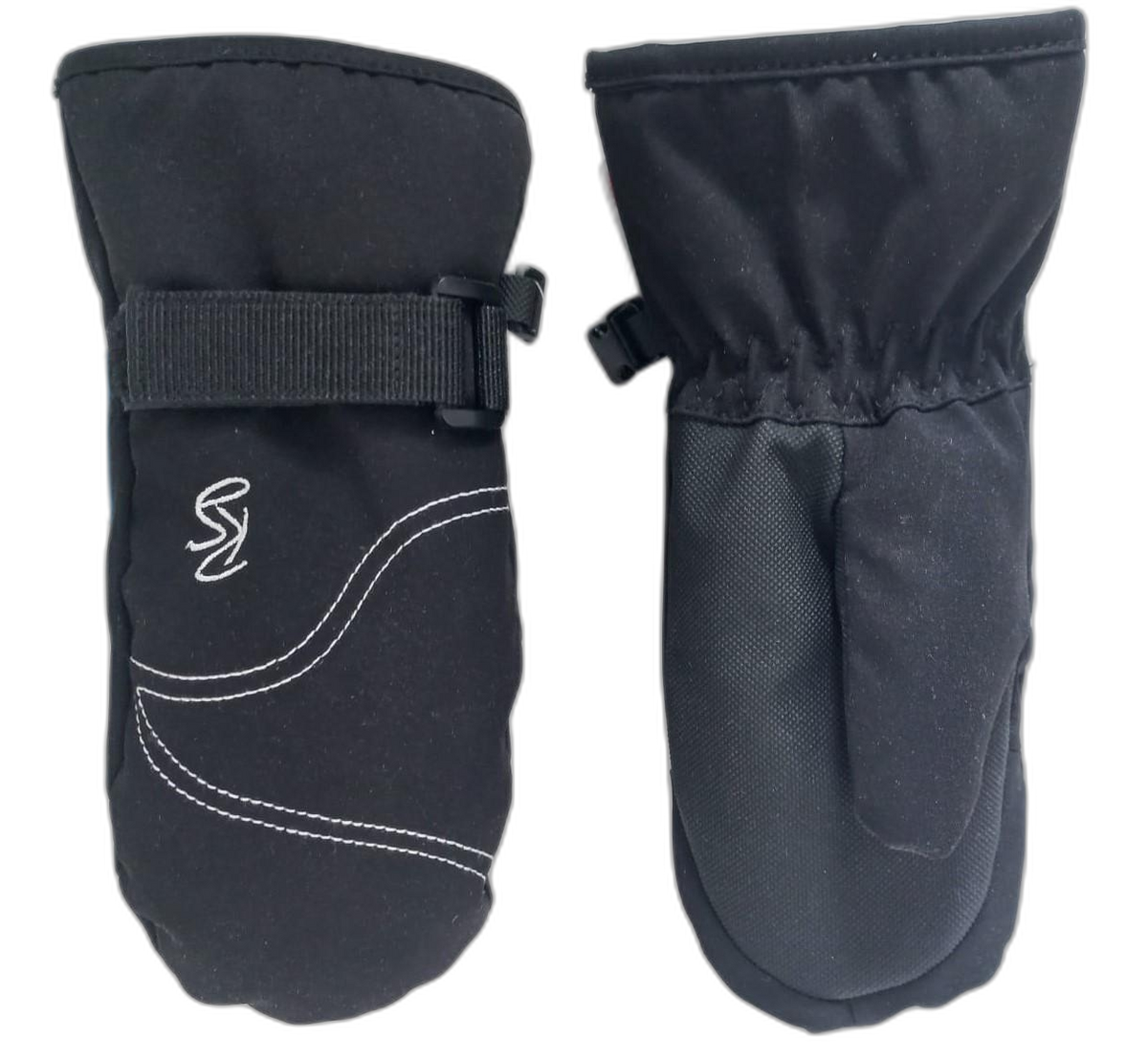 Kids Ski Gloves Grey Black 2 (background removed)