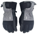 Kids Ski Gloves Grey Black (background removed)