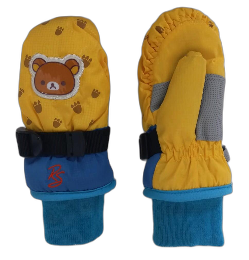 Kids Ski Mitts Blue (background removed)