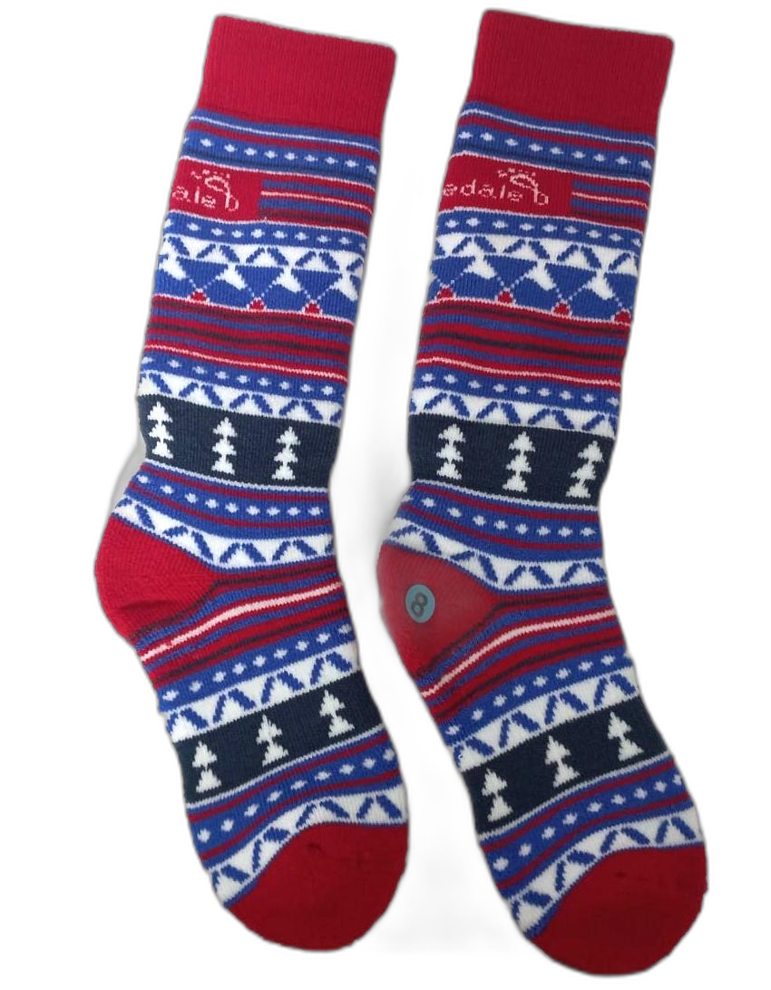 Kids Ski Snow Thermal Socks Red Blue (background removed)