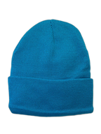 Knitted Beanie Aqua Blue (background removed)