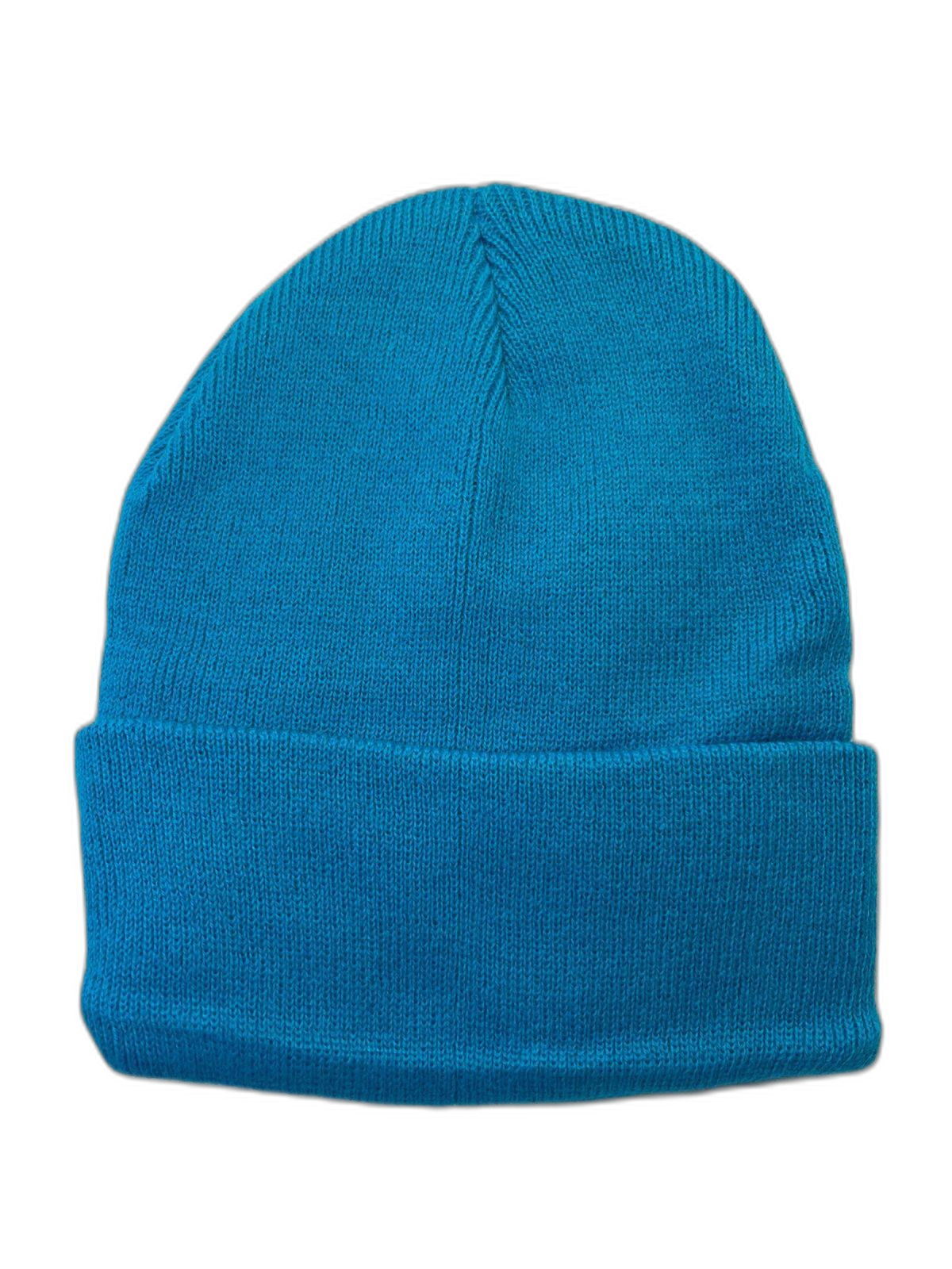 Knitted Beanie Aqua Blue (background removed)