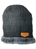 Knitted Beanie At And Neck Warmer Set Grey Hat (background removed)