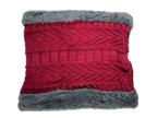 Knitted Beanie At And Neck Warmer Set Red Neck Warmer (background removed)