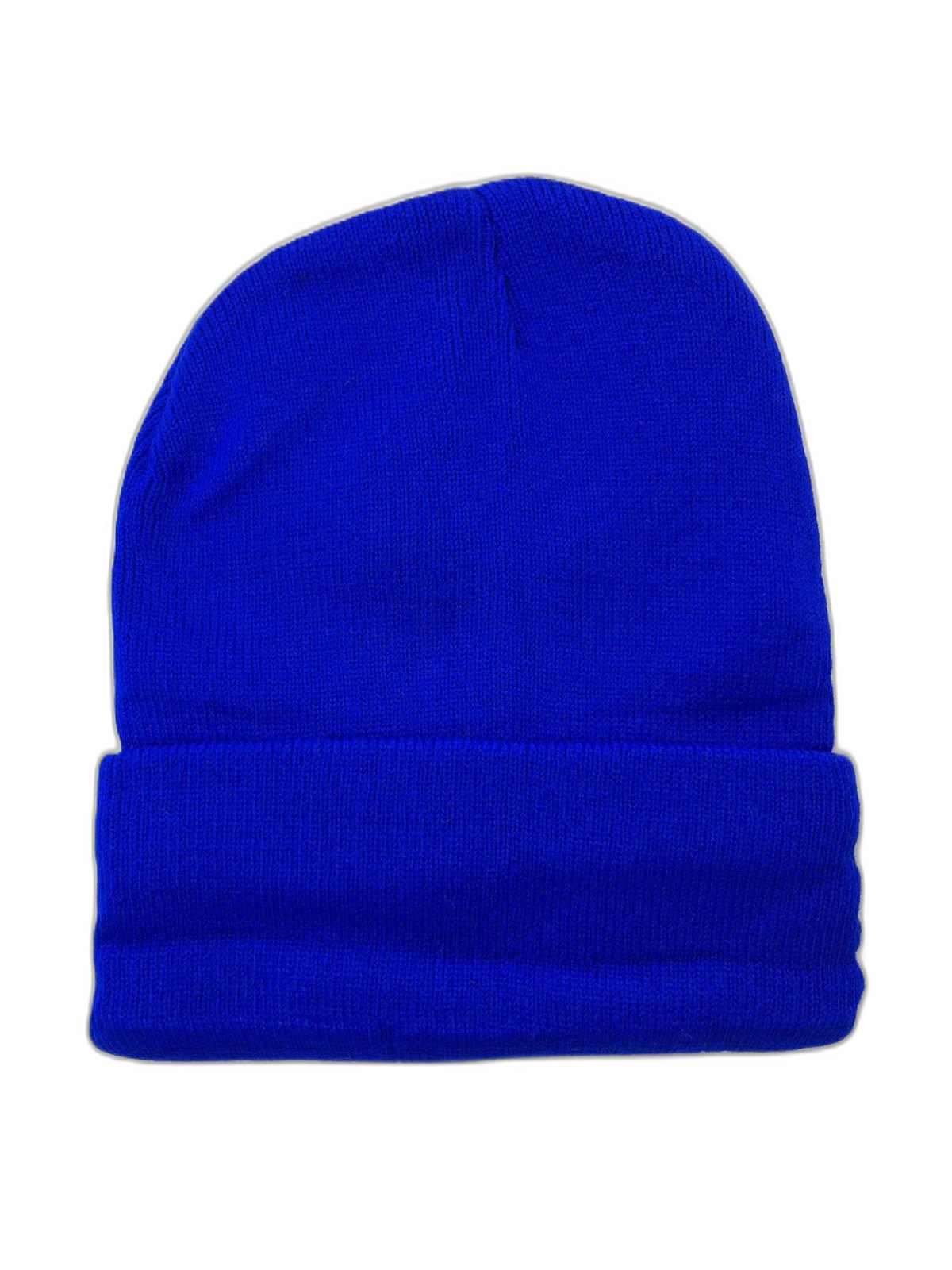 Knitted Beanie Royal Blue (background removed)