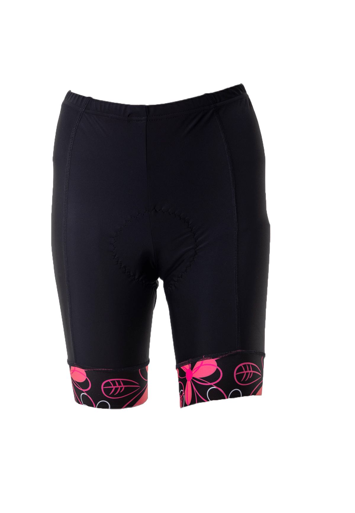Ladies Cycle Shorts Pink Floral (background removed)