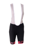 Ladies Cycling Bibshorts Pink Floral (background removed)