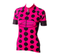 Ladies Cycling Shirt Polka Dots Pink (background removed)