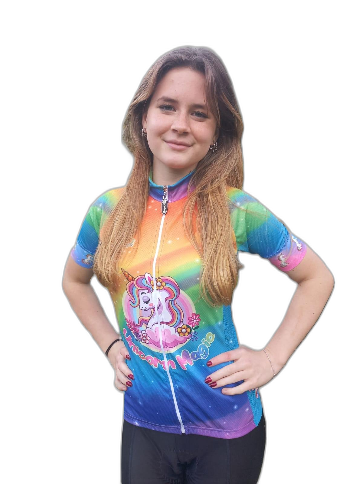 Ladies Cycling Shirt Unicorn (background removed)