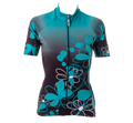 Ladies Floral Cycling Shirt Green (background removed)