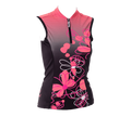 Ladies Floral Cycling Shirt Pink Sleeveless (background removed)