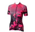 Ladies Floral Cycling Shirt Pink (background removed)