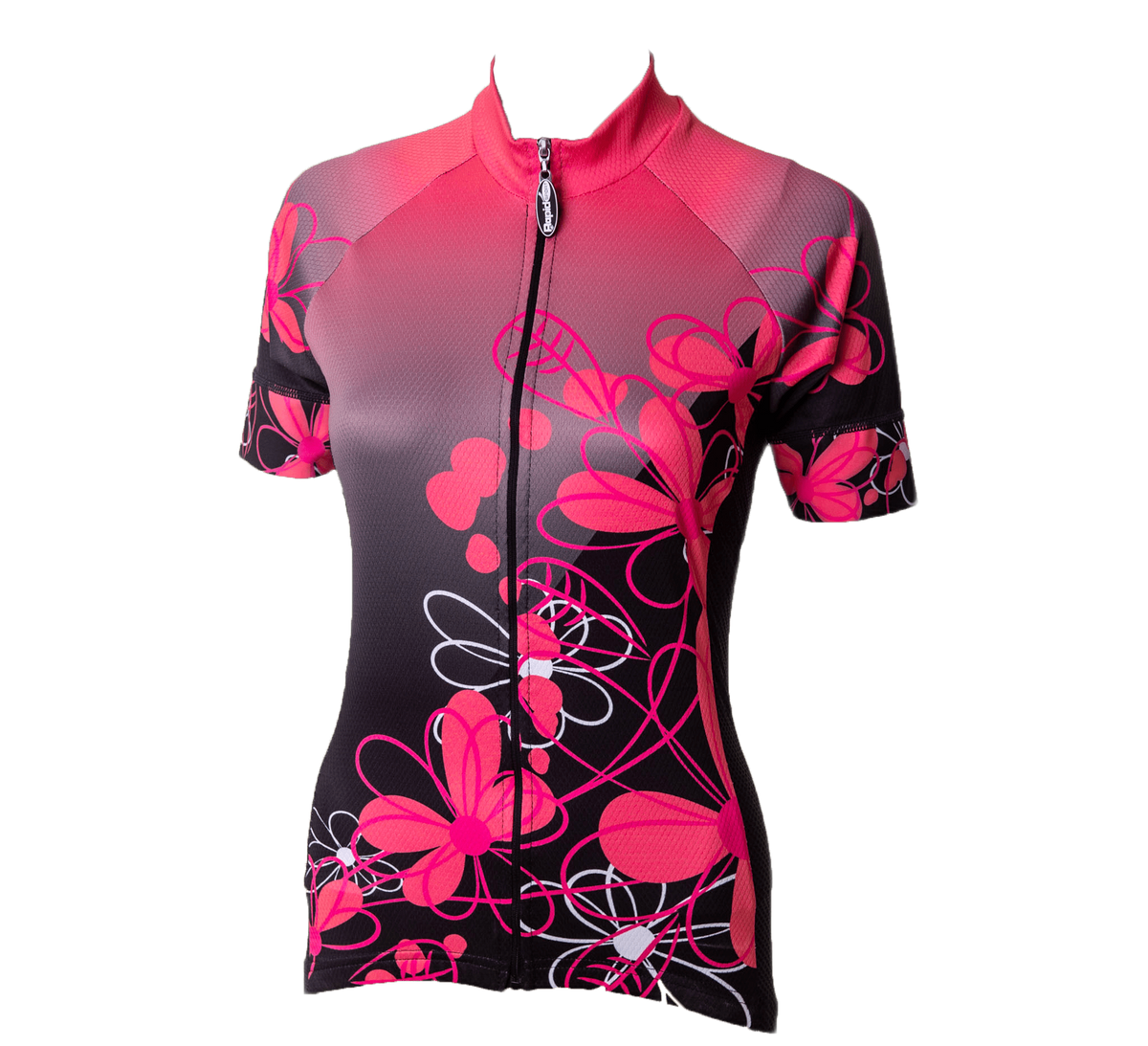 Ladies Floral Cycling Shirt Pink (background removed)