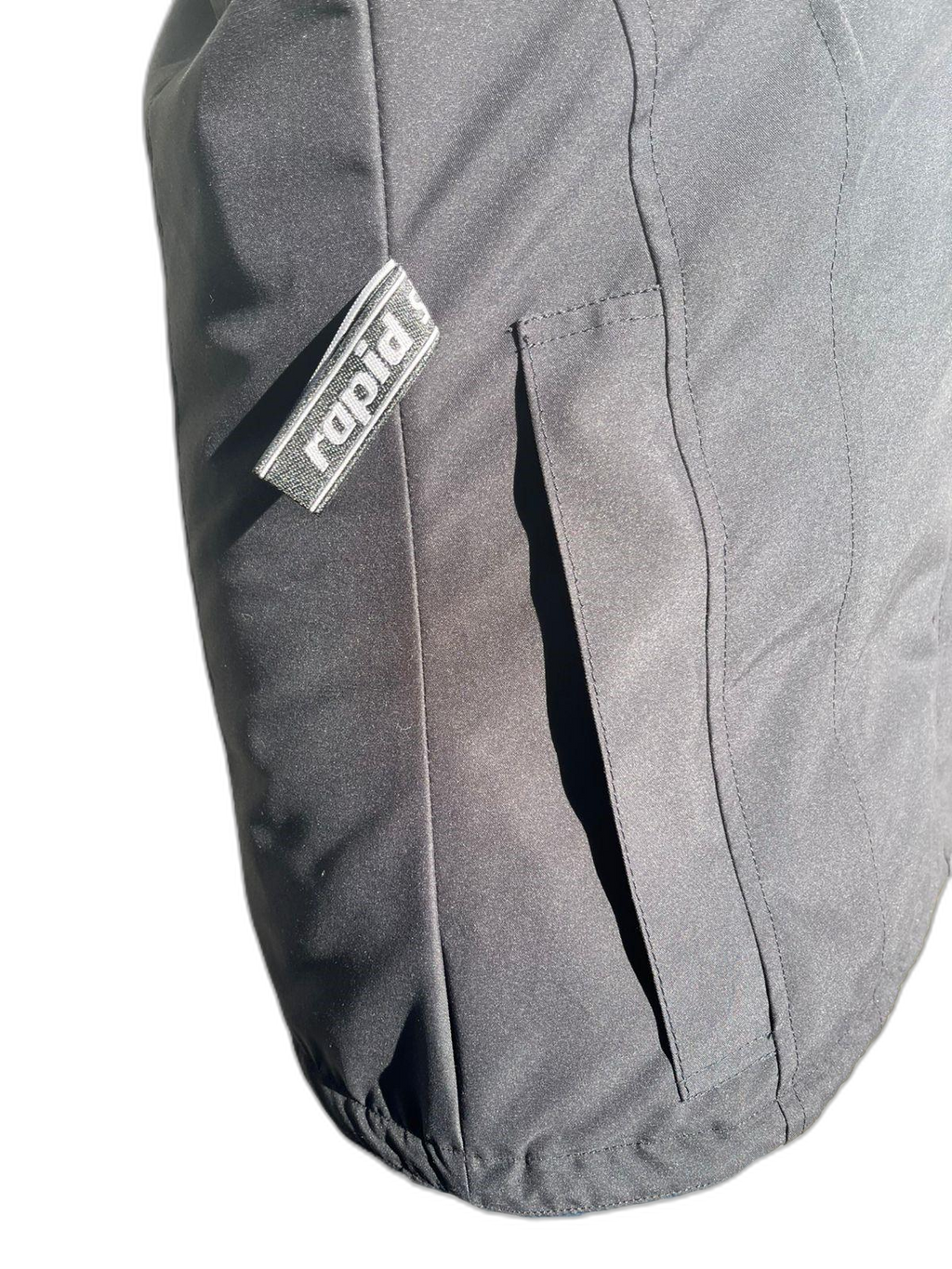 Ladies Ski Jacket Black Pocket (background removed)