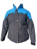 Ladies Ski Jacket Blue Black Front (background removed)