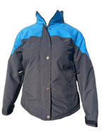 Ladies Ski Jacket Blue Black Front (background removed)