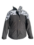 Ladies Ski Jacket Grey Camo Black Front (background removed)