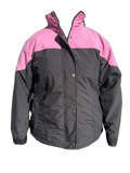 Ladies Ski Jacket Pink Black Front (background removed)