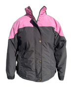 Ladies Ski Jacket Pink Black Front (background removed)