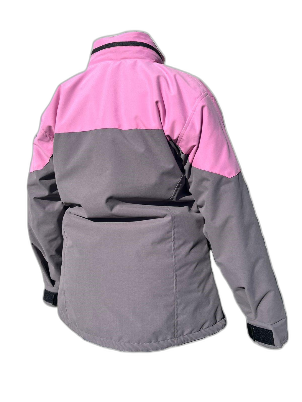 Ladies Ski Jacket Pink Grey Back (background removed)