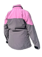 Ladies Ski Jacket Pink Grey Back (background removed)