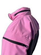 Ladies Ski Jacket Pink Grey Side Pocket (background removed)