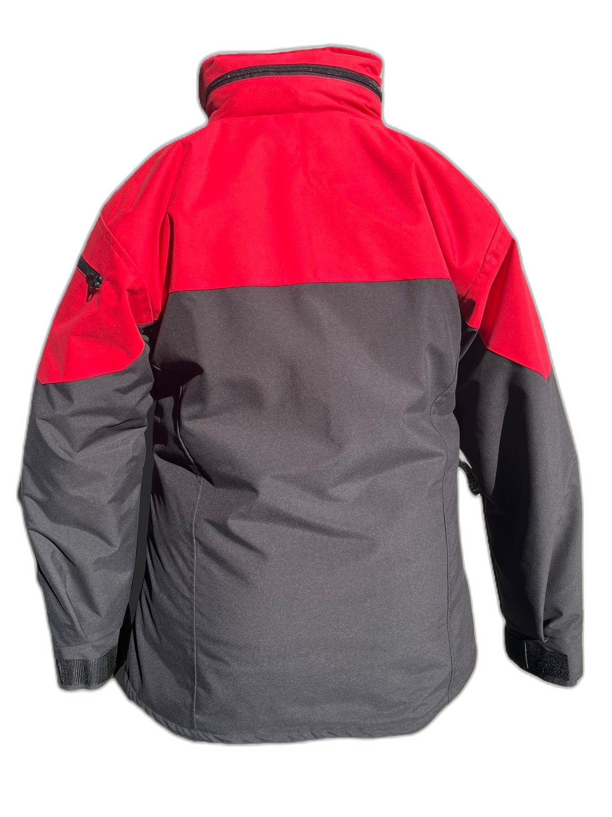 Ladies Ski Jacket Red Black Back (background removed)