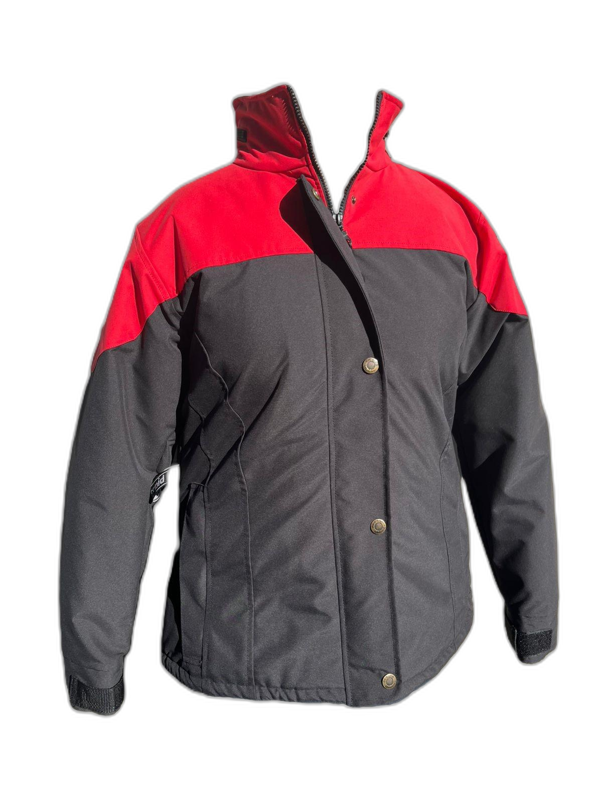 Ladies Ski Jacket Red Black Front (background removed)