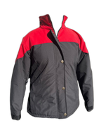 Ladies Ski Jacket Red Black Front (background removed)