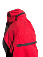Ladies Ski Jacket Red Black Sleeve Pocket (background removed)